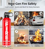 AmzBoom 2-Pack Fire Extinguisher for Home, Kitchen, Car, and Grill with Mounting Bracket– Extinguishing Spray, Compact A, B, C, K – Eco-Friendly, Prevents Reignition.