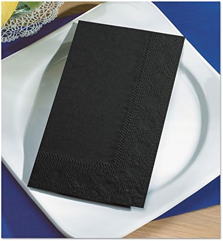 Hoffmaster 180513 Dinner Napkin, Regal Embossed Border, 2 Ply, 1/8 Fold, 15" x 17" Unfolded (4.25" x 7.5" Folded), (Case of 1,000) , Black
