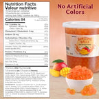 BREXONIC Popping Boba Pearls Bursting Tea Balls Drink & Dessert Topping Strawberry Mango Blueberry Passion Fruit Flavored Bubble Tea Tapioca Pearls (Mango, 2 LB 1 Pack)