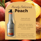 Monin - Peach Fruit Purée Multi-Pack | Premium Purée for Cocktails, Smoothies & More | Clean Label with No Artificial Flavors, No Artificial Preservatives (BPA-Free Plastic Bottle, 1 Liter, 4-pack)