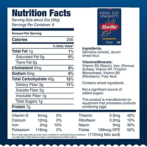 Barilla Fideo Cut Spaghetti Pasta, 16 oz. Box - Non-GMO, Made with Durum Wheat Semolina - Kosher Certified