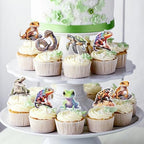 Rsstarxi 40 Pack Cupcake Toppers Crocodile Snake Lizard Turtle Cupcake Picks Decorations for Kids Birthday Reptile Party Cake Decorations