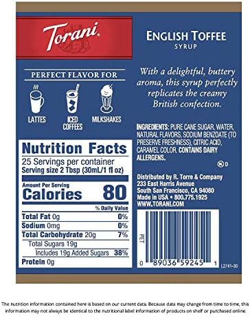 Torani English Toffee Syrup, 25.4 Ounce