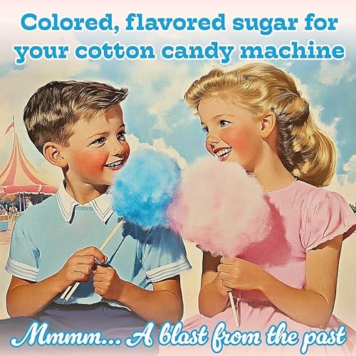 Premium America Blue Raspberry Cotton Candy Floss Sugar Carnival-Style Fluffy Fun, Pre-Mixed & Ready to Use for Parties, Events & Festivals 3.25 lb Cartons Case of 3