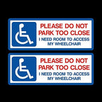 2X Disabled Leave Access Wheelchair Mobility Car Parking (Each 8 inches Long)