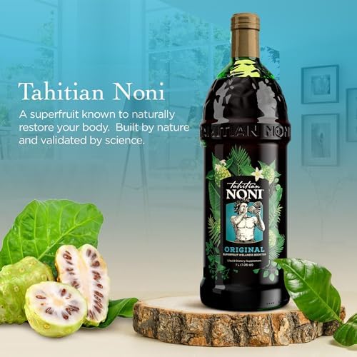 Tahitian Noni Juice by Morinda – Original Pure Noni Fruit Blend with Blueberry, Grape Extracts – Healthy Superfood Vitality Daily Wellness Drink – 1 Pack of 1L Bottle
