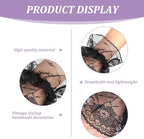 WLLHYF Women Short Lace Gloves Elegant Tea Party Halloween Fingerless Short Gloves for Wedding Costume Accessories