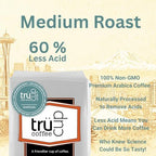 trücup Low Acid Coffee, Ground Coffee Medium Roast - Drip Grind 2 LB, Natural Water&Steam Process 60% Less Acid, Smooth Flavor, Stomach-Friendly Rich in Antioxidants