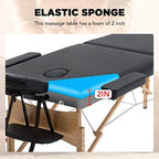 Adjustable Portable Massage Table 73 Inches Long 28 Inches Wide Folding Massage Table Portable Massage Table with Carrying case (Black)