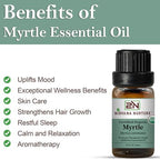 Myrtle Essential Oil, USDA Certified Organic, 100% Pure Undiluted, Aromatherapy Oil for Diffuser, Hair & Skin Care