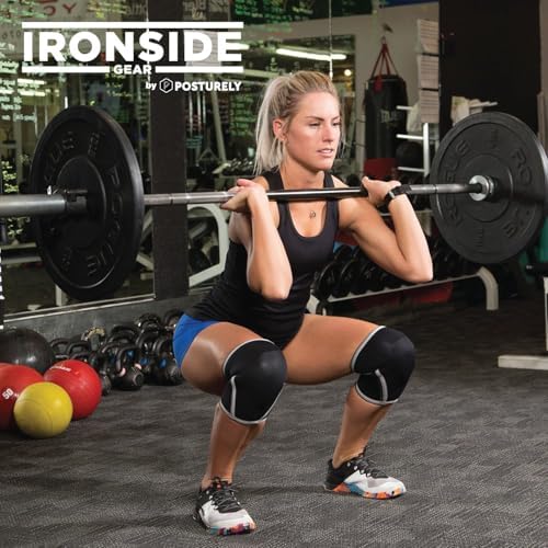 Knee Sleeves (1 Pair) 7mm Neoprene Thick Compression Knee Brace Support for Weightlifting, Powerlifting, Squatting & Fitness Training for Women and Men Black (MEDIUM)