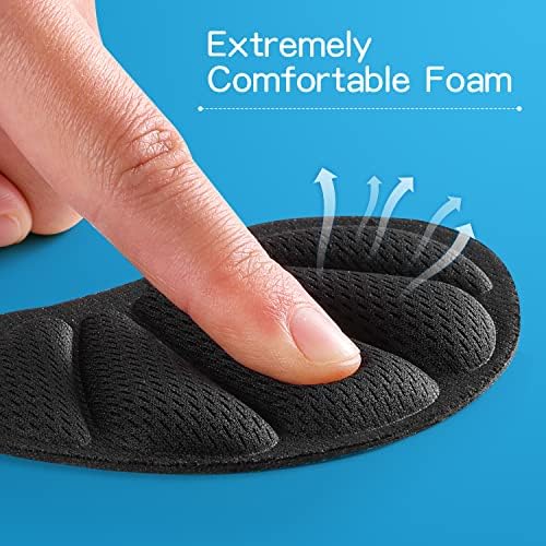 Adhesive Back of Heel Cushion Pads, Heel Grips Inserts for Women Men, Prevent Heel Pain and Improve Shoe Fit, 2PCS-Black+2PCS-Black+2PCS-Black