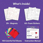 Skillmatics Foil Fun - Girl Power, DIY Foil Art Craft Kit, Mother’s Day Gift, Mess-Free Activity, 20+ Magnets & 60+ Stickers, Travel, Screen-Free Fun, Party Favor for Kids, Tweens, Teens (Ages 7-13)