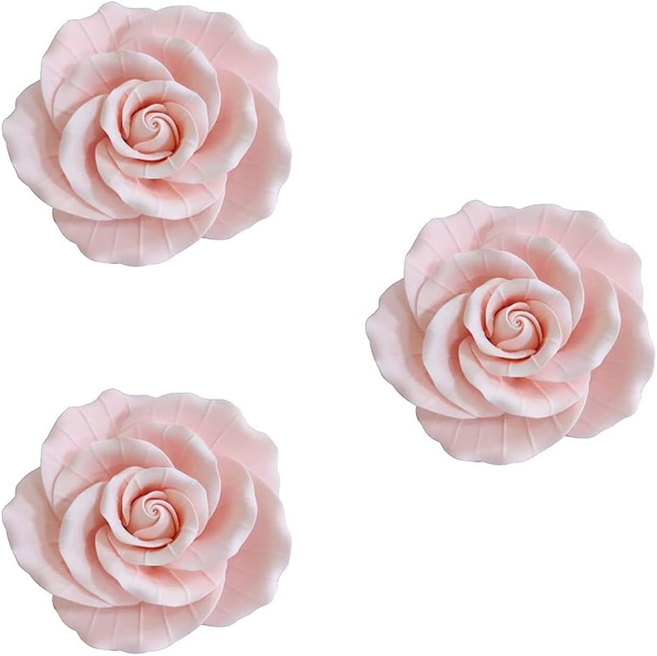 O'Creme Garden Roses Gumpaste Flower Set - 4.5" Pink - Edible Flowers for Cake Decorating - Sugar Flower Decorations for Cakes, Candy, Cupcakes - Birthday, Wedding, Valentines, Baby Shower - Set of 3