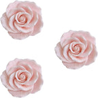 O'Creme Garden Roses Gumpaste Flower Set - 4.5" Pink - Edible Flowers for Cake Decorating - Sugar Flower Decorations for Cakes, Candy, Cupcakes - Birthday, Wedding, Valentines, Baby Shower - Set of 3