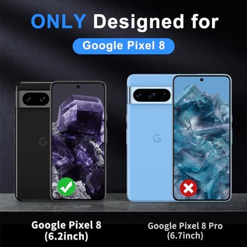 for Google Pixel 8 Case,[Compatible with Magsafe] [Military Grade Drop Tested] Shockproof Magnetic Tough Rugged Protective Phone Case -6.2 inch (Black)