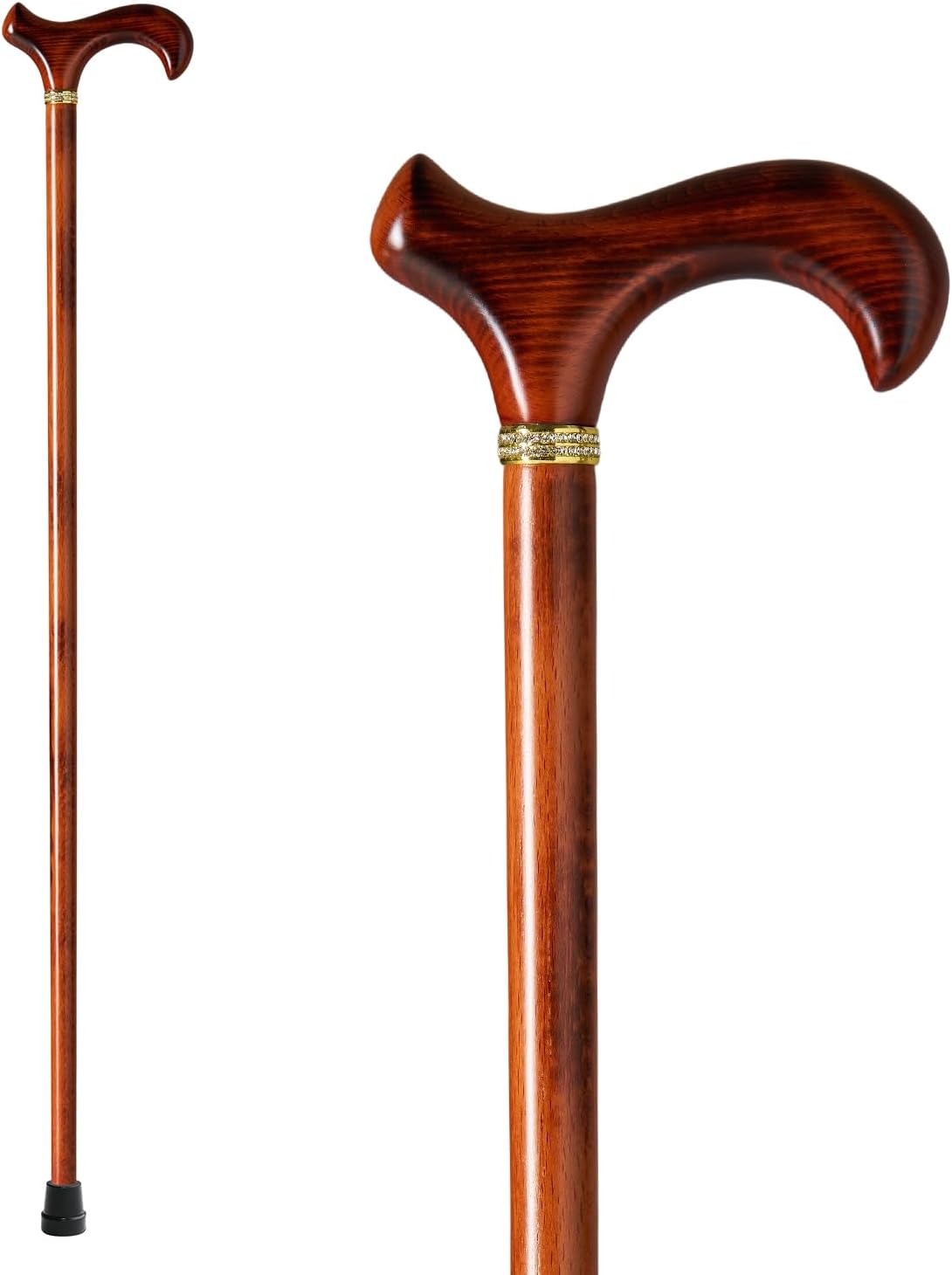 GUYUE Handcrafted Wooden Cane for Men & Women,Gentleman's Walking Sticks, Ergonomic Senior Canes, Natural Solid Wood Luxury Cane, Perfect for Gift-Giving