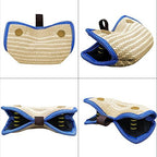 PET Artist Jute/Linen Bite Wedge Bite Pillow 2 Handle with 1 Loop Tug Toy 14"(36cm) 8"(20cm) Training Toy for Medium to Large Dogs Ideal for German Shepherd/American Bully/Pitbulls/Rottweilers