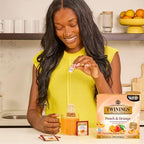 Twinings Peach & Orange Herbal Tea Individually Wrapped Bags, 100 Count (Pack of 1), Juicy & Fruity, Naturally Caffeine-Free, Enjoy Hot or Iced, 100 Teabags