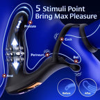 Prostate Massager Anal Vibrator - BEISAR Anal Toys Butt Plug Sliding Ring Male Sex Toys for Men Sex Toy Anal Plug Cock Ring, Adult Toys with 9 Thrusting Vibrating Butt Plug New APP Remote Control