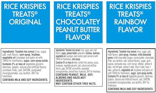 Rice Krispies Treats Crispy Marshmallow and Rice Squares, Lunch Snacks, Kids Snacks, Variety Pack (3 Boxes, 23 Bars)