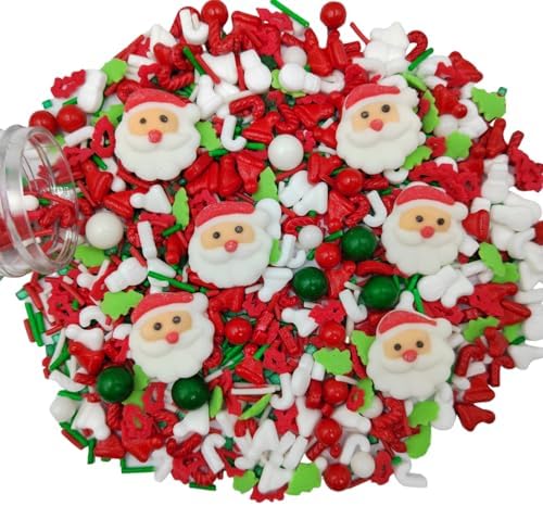 Christmas Sprinkles for Cake Decorating Edible Santa Claus Icing Decoration for Xmas Party Cake Cupcake Toppers Dessert Cookie Decorations