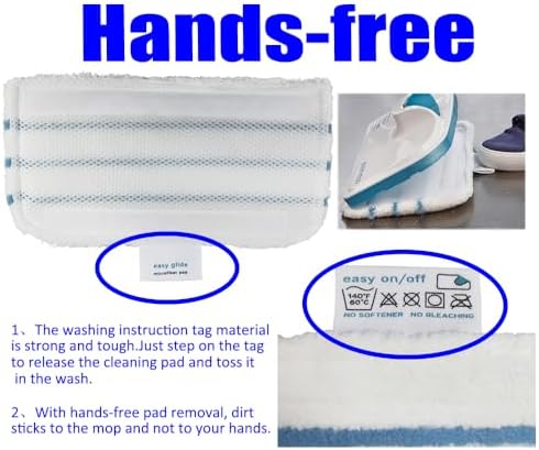 5 Pack Washable Pads Replacement/Fit for Black+Decker Steam Mop 1600 Series, HSMC1300FX HSMC1321 HSMC1361SGP BDH1855SM BDH1760SM BDH1765SM BDH1720SM BDH1725SM Model # SMP20