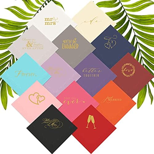 Weddingstar 3-Ply Gold Foil Cocktail Napkins Wine - I Do