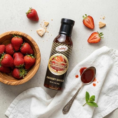Cornaby's Gourmet Strawberry Dessert Sauce with Real Fruit Topping for Cakes and Ice Cream, 16oz, 1 Pack