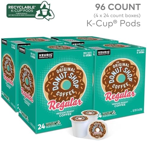 The Original Donut Shop Regular Keurig Single-Serve K-Cup Pods, Medium Roast Coffee, 96 Count