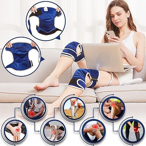 CAMECO 1 Pair Electric Heating Pad for Knee Pain Relief, Heated Knee Brace Wrap for Knee Injury Arthritis Soreness Swelling Rheumatism, 86℉-158℉ Temp 10-90Min Auto-Off