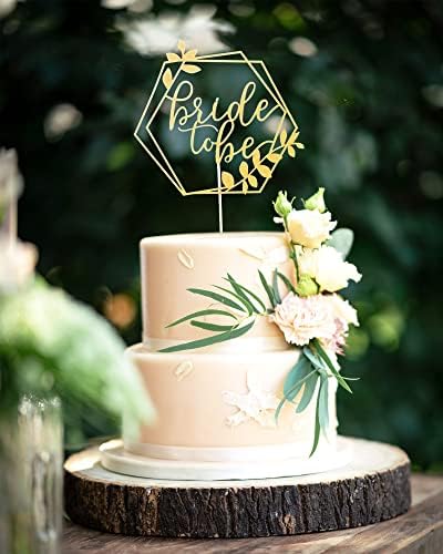 Bride to Be Cake Topper - Gold Wedding Cake Decoration Supplies, Bridal Shower Party Cake Decoration Gifts, Photo Booth Props