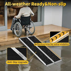 5FT Wheelchair Ramp,800 LBS Capacity Portable Wheel Chair Ramp with Shoulder Strap,Aluminum Door Threshold Ramps for Home Steps, Curbs, Doorways, Car