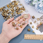 NBEADS 150 Pcs 15 Styles African & Tibetan Style Alloy Dreadlock & Beard Beads - Big Hair Beads for Men & Women Hair Braids & Decoration, Silver/Golden/Bronze, Hole 5-9mm