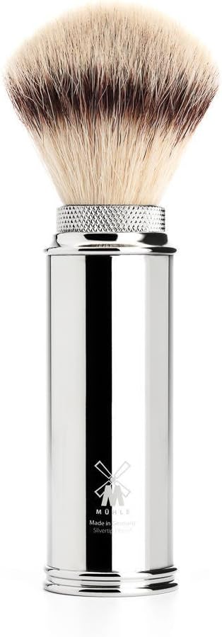 MÜHLE TRAVEL Chrome Silvertip Fiber Travel Shaving Brush