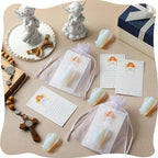 15 Set 45 Pcs Crystal Angel Figurines Bulk 1.5 Inch Guardian Pocket Angels Healing Statue Mini Angel Gemstones Carved Stones with Cards Organza Bags for Faith Peace Gifts Home Decor
