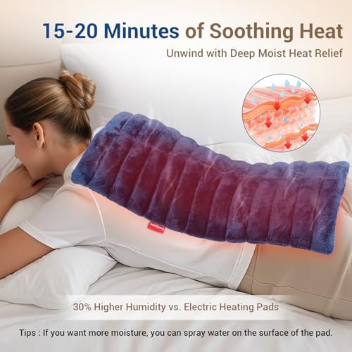 Comfytemp Large Microwave Heating Pad for Sciatica, Back Pain Relief, Period Cramps, 12x22 3.6LB Moist Microwavable Heating Pads, Warm Compress for Neck Shoulders, Comfort Items for Women Seniors