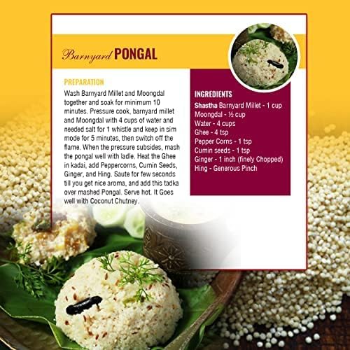 Shastha Barnyard Millet - 5 Lbs (Pack of 1) -Processed, Unpolished & Hulled