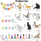31PCS Realistic Cat Cake Toppers Set, 10 Hand-Painted Miniature Cat Figurines with Birthday Banner, Balloons, Party Hats, Perfect for Cat Themed Birthday Party, Baby Shower, Home Decor for Cat Lovers