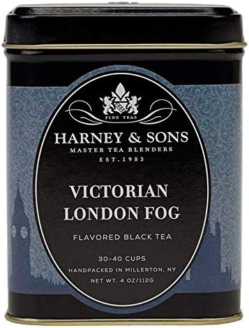 Harney & Sons Victorian London Fog, 4oz Loose Leaf Black and Oolong Tea with Bergamot, Lavender, and Vanilla, Hearty English Black Tea Blend, Stocking Stuffer