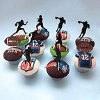 36 PCS Rugby Ball Cupcake Toppers Football Players Sport Cupcake Picks Super Rugby Sports Theme Baby Shower Birthday Party Cake Decorations Supplies