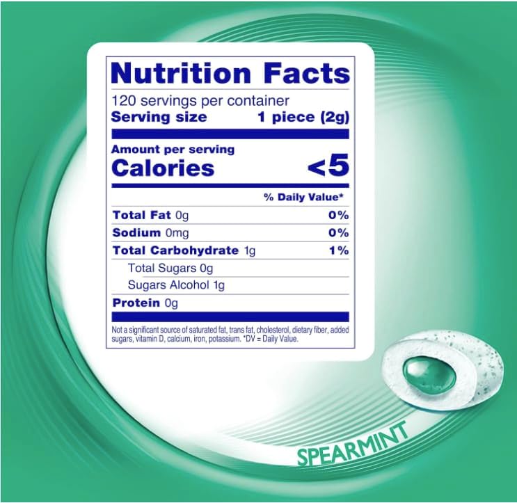 Mentos Pure Fresh Sugar-Free Chewing Gum with Xylitol, Spearmint, 120 Piece Bulk Resealable Bag (Pack of 1)