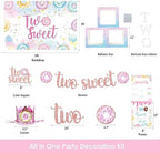 Two Sweet Birthday Party Supplies Decorations, Two Sweet Donut Ice Cream Birthday Party Decorations, Ice Cream Donut Theme Second Bday Party Decor, Baby Girl 2nd Bday Decoration