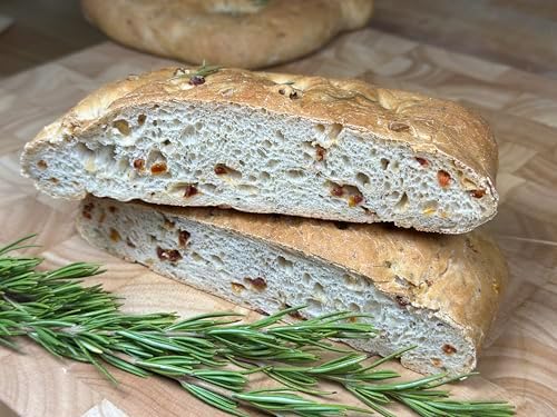 Molibake Italian Focaccia Bread Mix – Pack of 2 – Premium Artisan Italian Bread Mix for Bread Machine and Oven – 15 oz – All-Natural Gourmet Mediterranean Blend with Bell Pepper, Tomato, Onion, Garlic & Herbs – Easy Homemade Baking