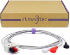 skmeditec 3FT 3 Leads Cable AHA Snap Wire Compatible with AAMI/MindrayDatascope and Most Monitors, TPU Cord with Twin Pin Style Connector