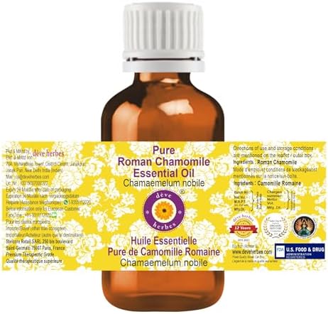 Deve Herbes Pure Roman Chamomile Essential Oil (Chamaemelum nobile) Natural Therapeutic Grade Steam Distilled 2ml (0.06 oz)