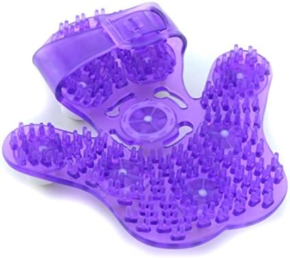 SAMYO Palm Shaped Massage Glove Body Massager with 9 360-degree-roller Metal Roller Ball Beauty Body Care (Purple)