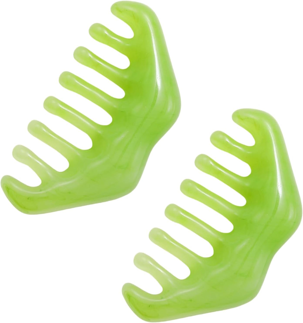 2Pcs Resin Massage Combs, Handheld Guasha Scraping Scalp Comb, MultiFunctional Head Massage Tool for Relaxation, Head Caring, Meridian Therapy or Acupoint Treatment
