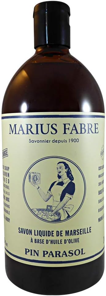 Marius Fabre Savon de Marseille Liquid Soap 1Litre - Natural Pine Fragrance (Refill Bottle) by Marius Fabre