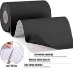 4 Rolls Uncut Kinesiology Tape, 4in x 5.5yd Extra Wide Waterproof Athletic Tape for Muscle Support, Original Cotton Elastic Premium Knee Tape for Pain Relief Shoulder, Ankle, Joints, Wrist